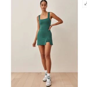 Reformation Daria Ecomotive Green Mini Active Dress